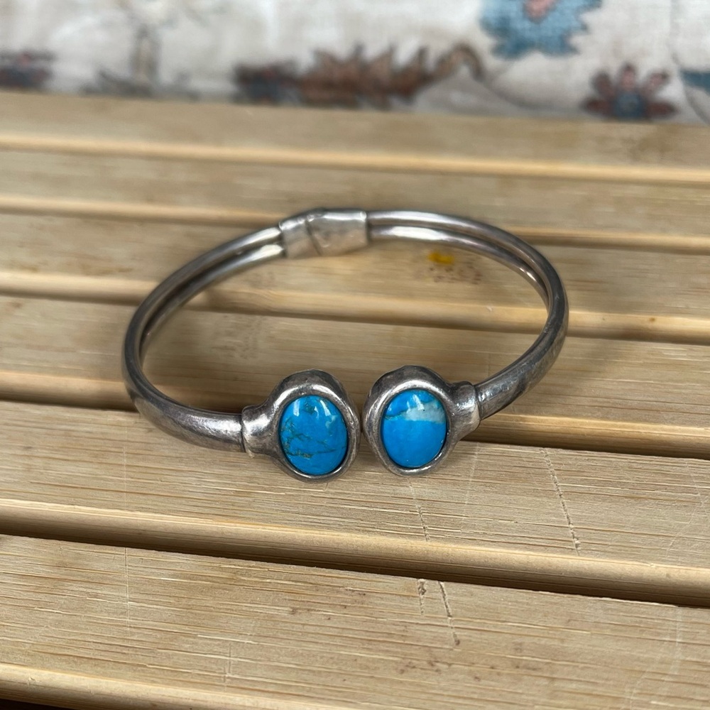 Sterling Silver and Turquoise Navajo Style Cuff Bracelet